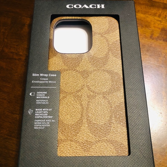 Coach Brown Signature Pattern Phone Case - Picture 2 of 5